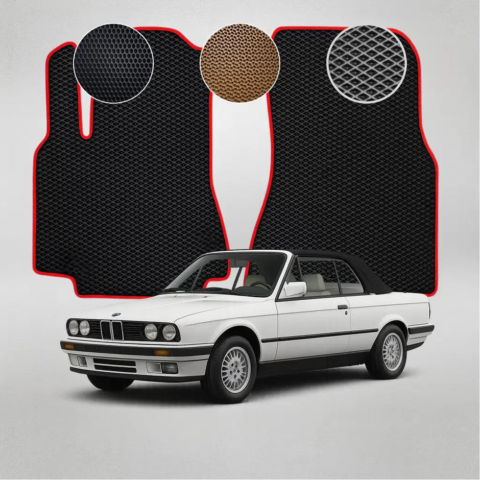EVA grindų kilimėliai BMW E30 3 serijos antros kartos kabrioletui (1982–1994 m.)
