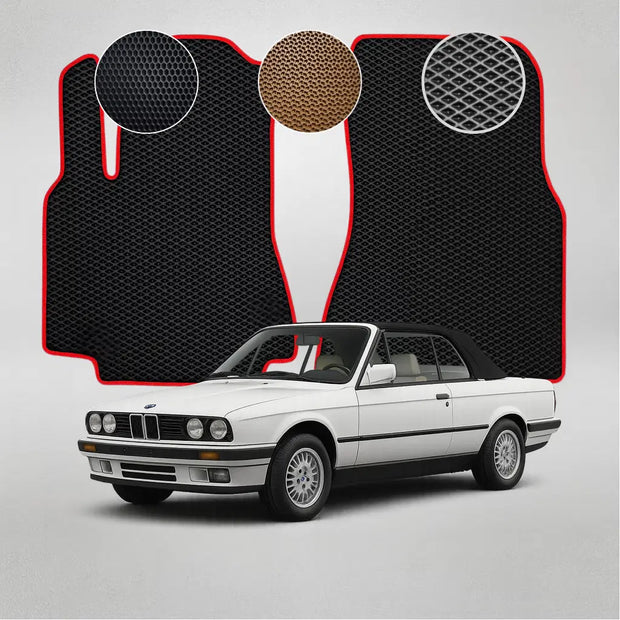 EVA grindų kilimėliai BMW E30 3 serijos antros kartos kabrioletui (1982–1994 m.)