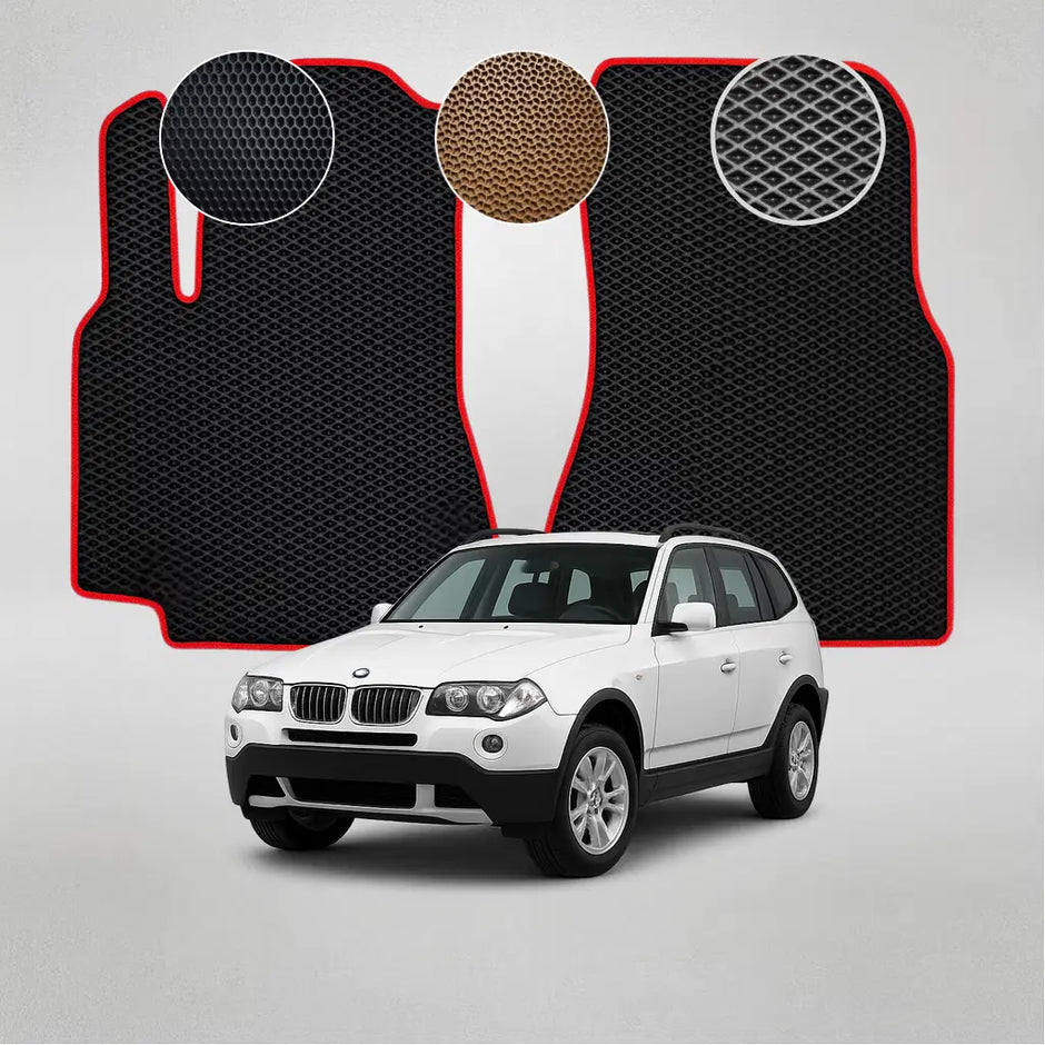 EVA grindų kilimėliai BMW X3 E83 pirmosios kartos krosoveriui (2003–2010 m.)