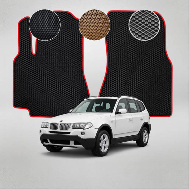EVA grindų kilimėliai BMW X3 E83 pirmosios kartos krosoveriui (2006–2013 m.)