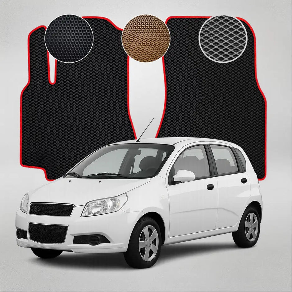 EVA grindų kilimėliai, skirti „Chevrolet Aveo T250“ antros kartos hečbekui (2005–2011 m.)