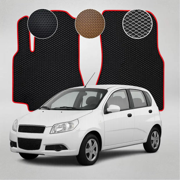 EVA grindų kilimėliai, skirti „Chevrolet Aveo T250“ antros kartos hečbekui (2005–2011 m.)