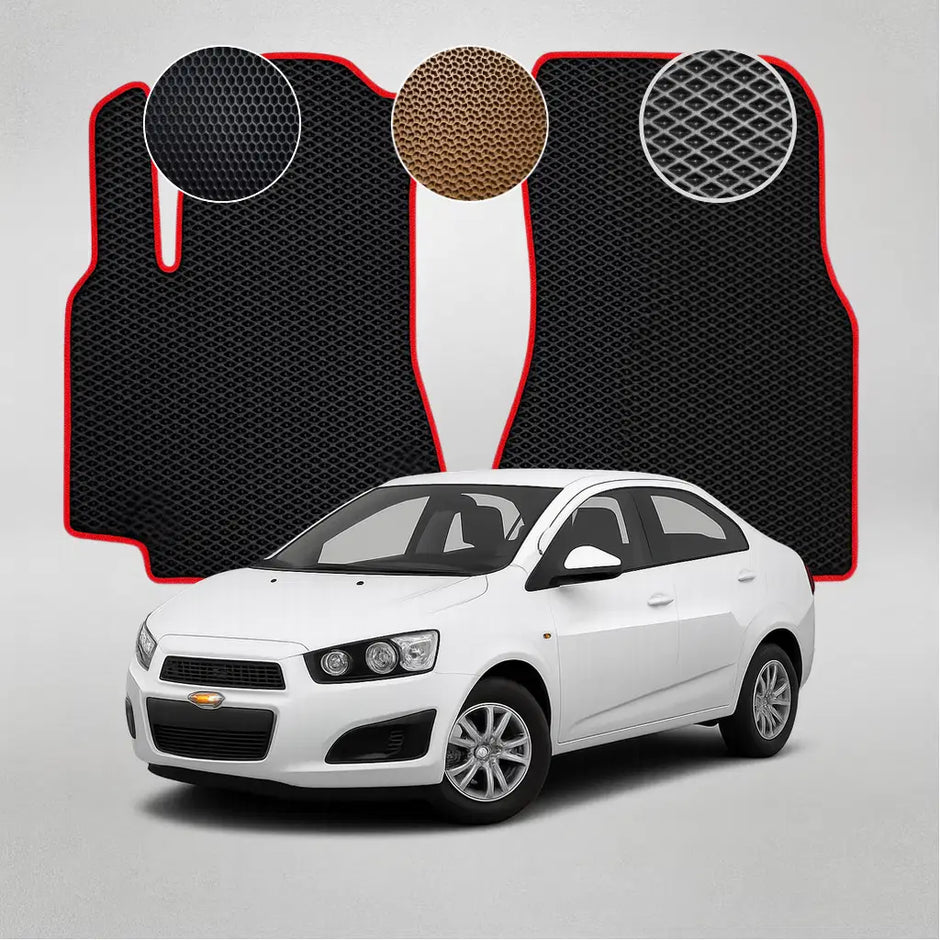 EVA grindų kilimėliai, skirti „Chevrolet Aveo T300“ 3-iosios kartos sedanui (nuo 2011 m.)