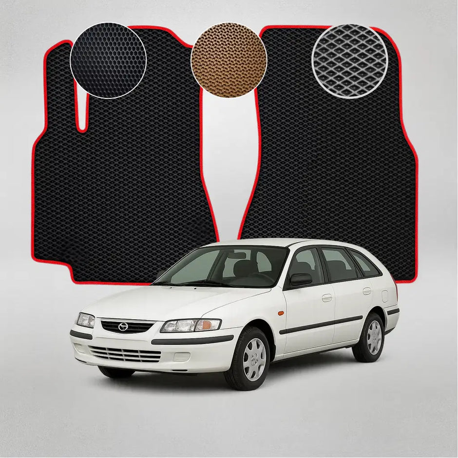 EVA grindų kilimėliai, skirti „Mazda 626“ 5-osios kartos hečbekui (1997–1999 m.)
