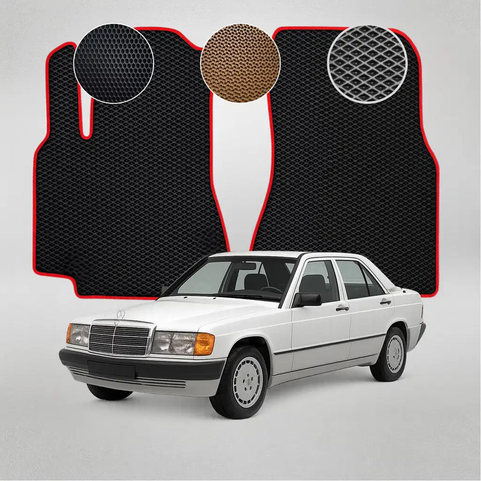 EVA grindų kilimėliai, skirti „Mercedes-Benz W201 C“ klasės pirmosios kartos sedanui (1982–1993 m.)