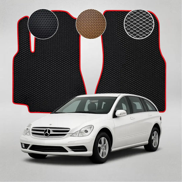 EVA grindų kilimėliai Mercedes-Benz W251 R klasės 1-os kartos minivenui (nuo 2005 m.)
