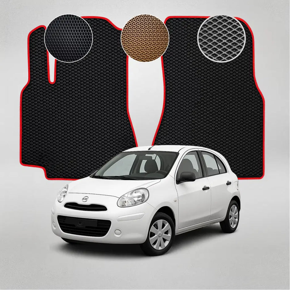 EVA grindų kilimėliai, skirti „Nissan Micra K13“ 4-osios kartos hečbekui (nuo 2010 m.)