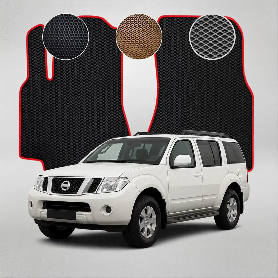 EVA grindų kilimėliai, skirti „Nissan Pathfinder R51“ 3-iosios kartos krosoveriui (2005–2014 m.)