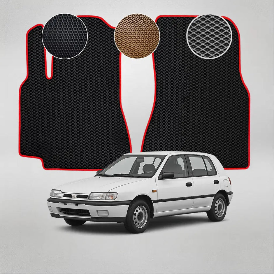 EVA grindų kilimėliai, skirti „Nissan Sunny N14“ antros kartos hečbekui (1990–1995 m.)