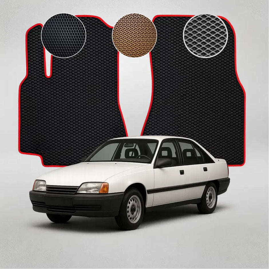 EVA grindų kilimėliai, skirti „Opel Omega 1“ kartos sedanui (1986–1990 m.)