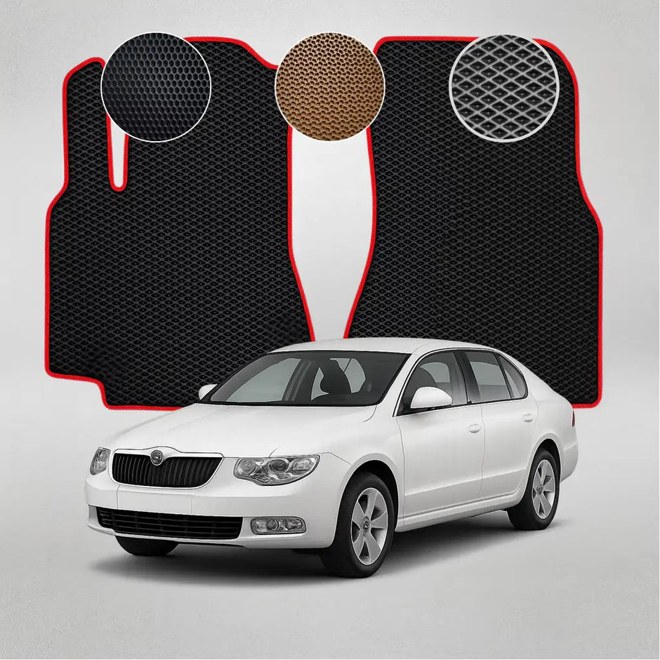 EVA grindų kilimėliai, skirti „Skoda Superb“ antros kartos „Liftback“ (2008–2015 m.) automobiliui