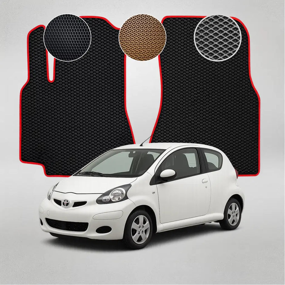 EVA grindų kilimėliai, skirti „Toyota Aygo“ pirmosios kartos hečbekui (2005–2009 m.)